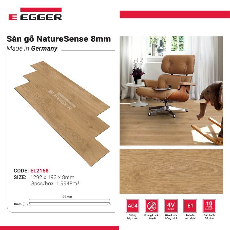 Egger 8mm Laminate Flooring  EL2158