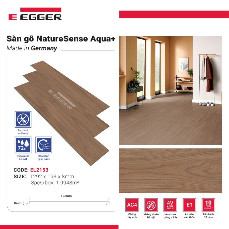 Egger Aqua+ 8mm Laminate Flooring EL2153