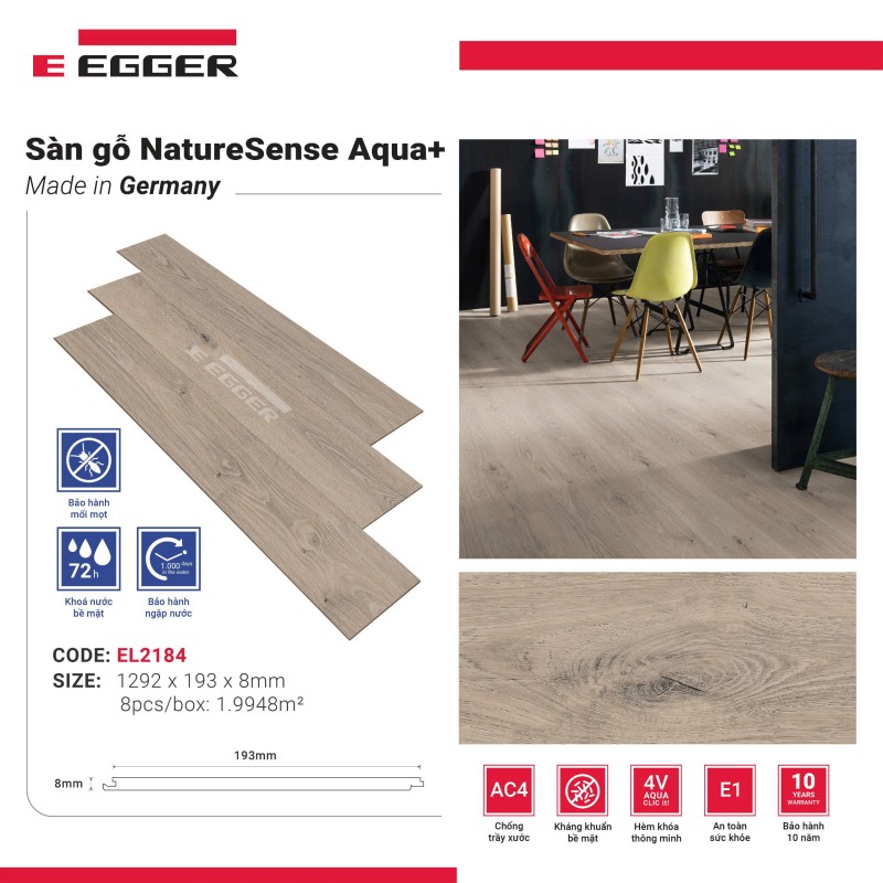 Egger Aqua+ 8mm Laminate Flooring EL2184