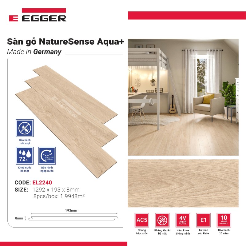 Egger Aqua+ 8mm Laminate Flooring EL2240