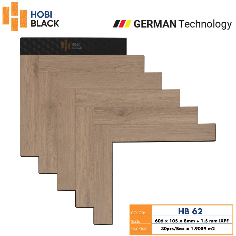 Hobi Black Herringbone Laminate Flooring HB62