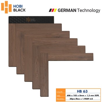 Hobi Black Herringbone Laminate Flooring HB63